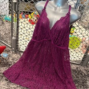 Elegant Purple Lace Babydoll